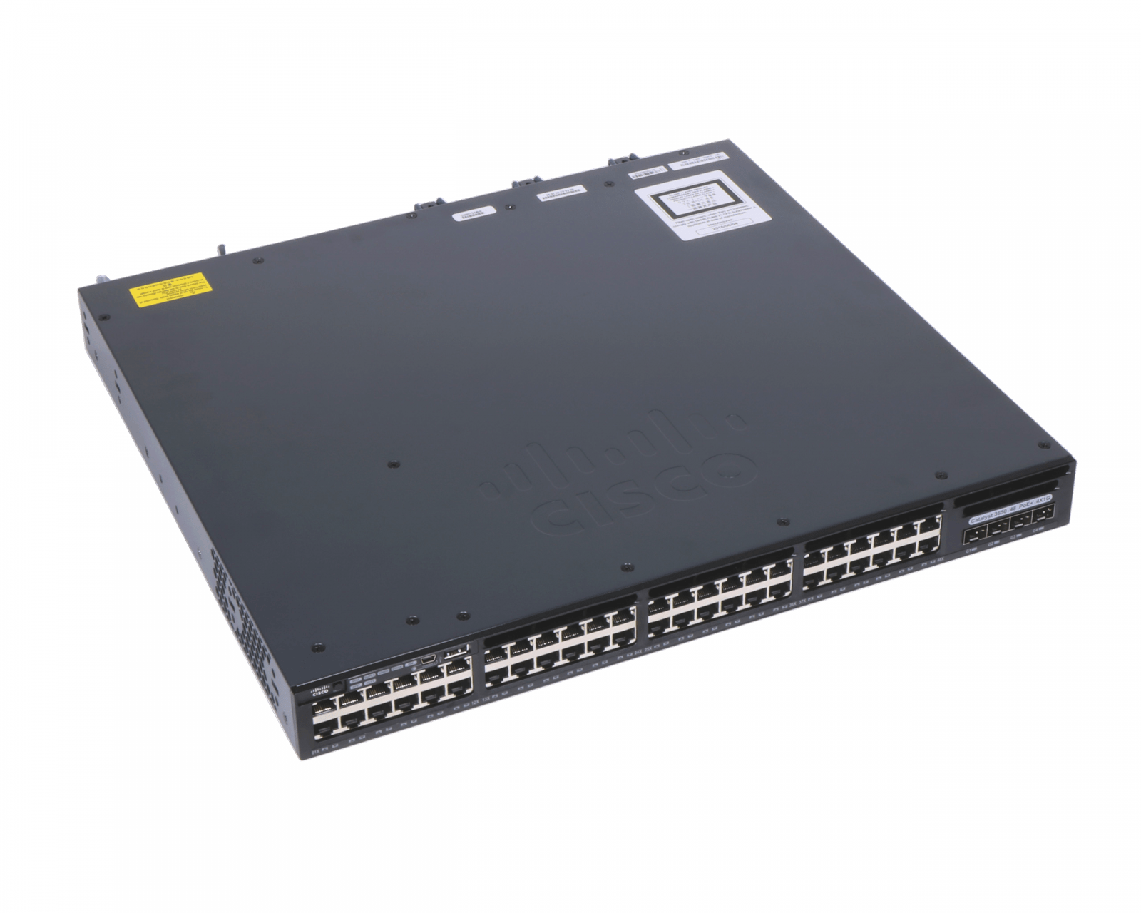 Cisco WS-C3650-48FS-S Gigabit Switch 48 Port PoE+ IP Base AC PWR 4x1G SFP