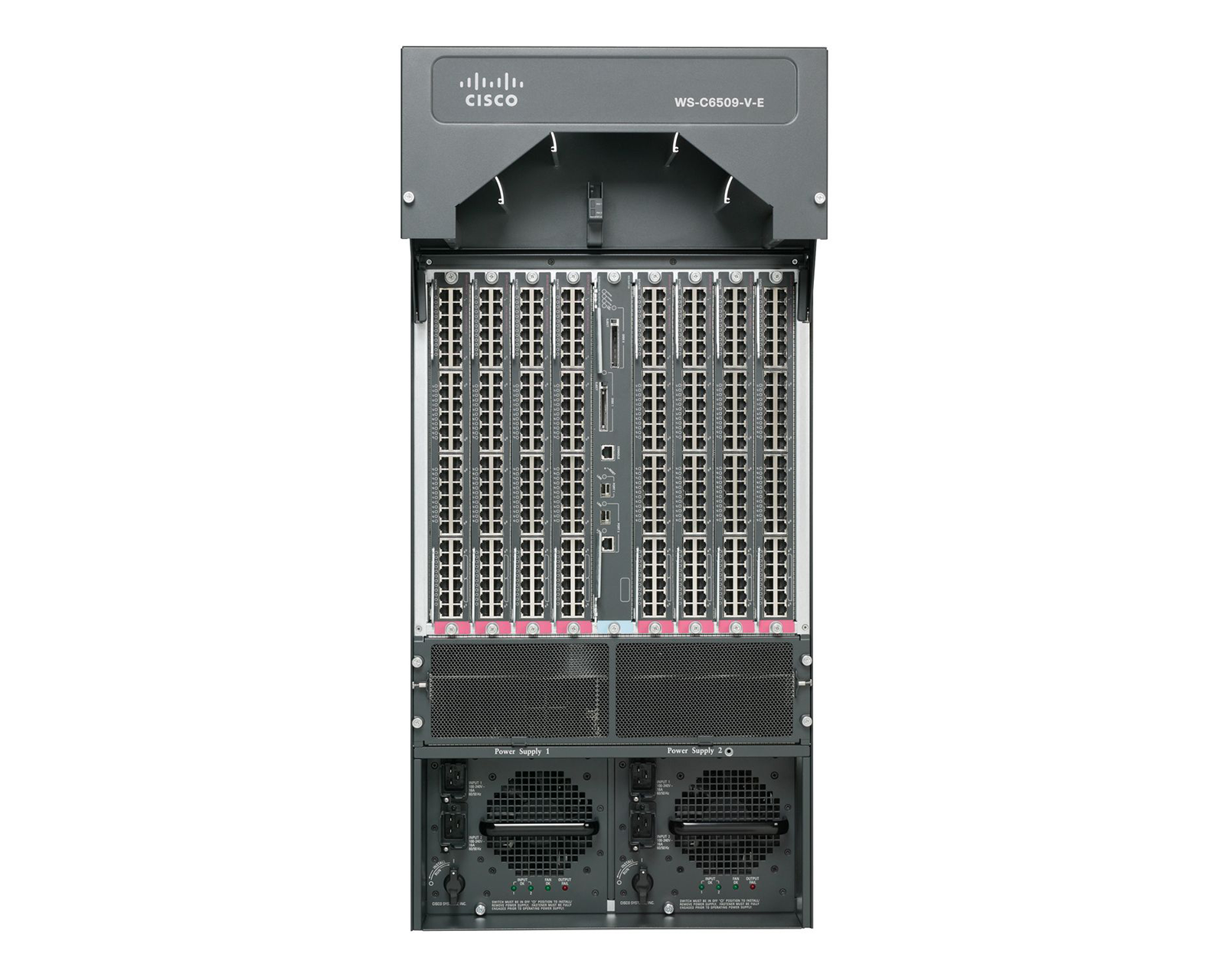 New WS-C6509-V-E Catalyst 6500 Enhanced 9-slot Chassis (Vertical), No PS, Fan